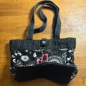 Thirty-One Black and White Floral Tote